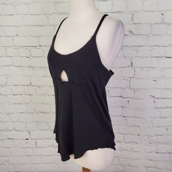 𝅺chaser NEW Black Peek A Boo Tank Top M - Picture 3 of 5